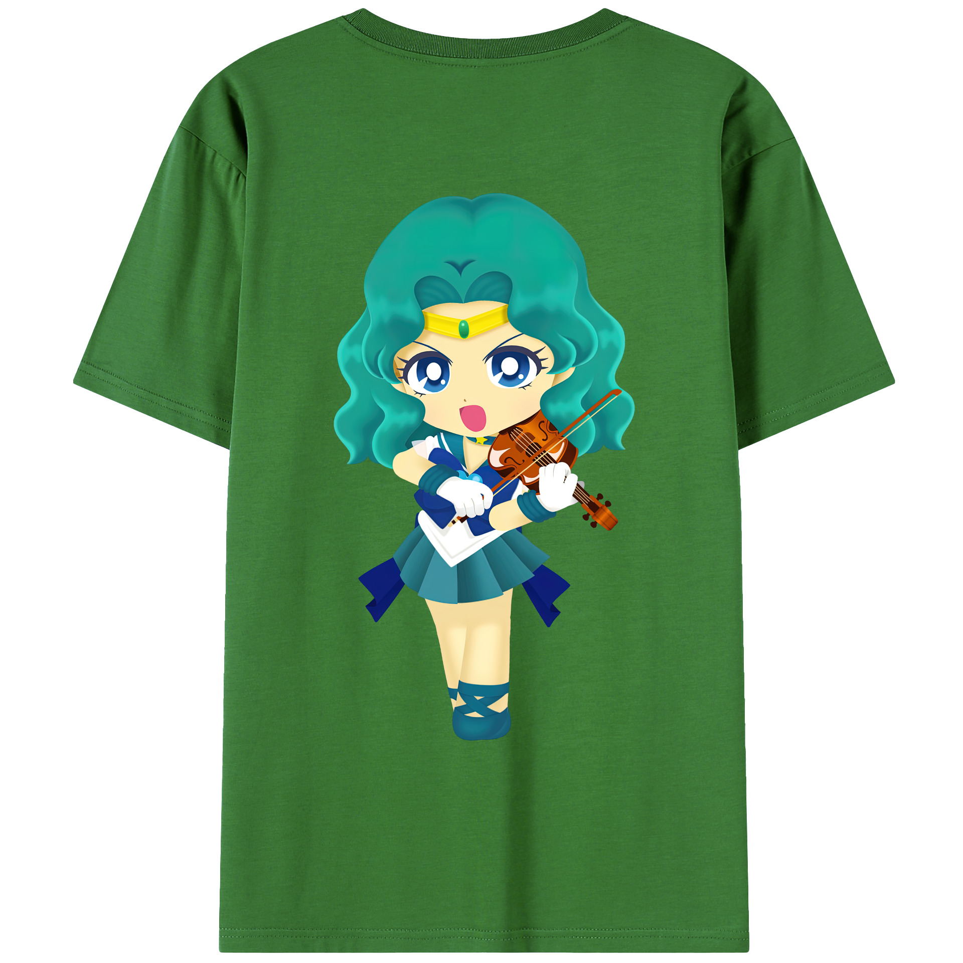 （画像用） 美少女戦士セーラームーン 海王 みちる（かいおう みちる） Sailor Moon Kaiou Michiru レディース半袖Tシャツ(バックプリント)
